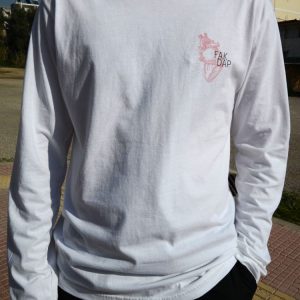 FAKDAP HEART LONGSLEEVE TEE WHITE