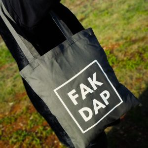 fakdap dark grey tote bag