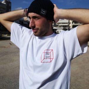FAKDAP RED CUBE TEE WHITE